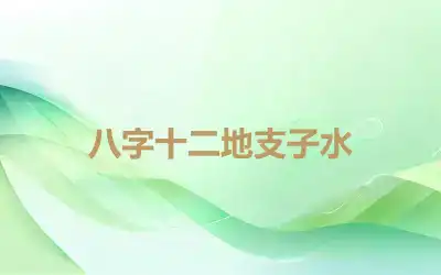 八字十二地支子水