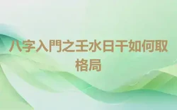 八字入門之壬水日干如何取格局