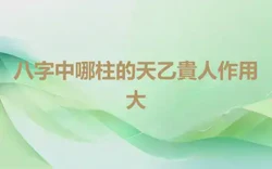 八字中哪柱的天乙貴人作用大