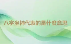 八字坐神代表的是什麼意思
