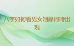 八字如何看男女姻緣何時出現