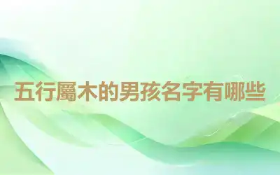 五行屬木的男孩名字有哪些