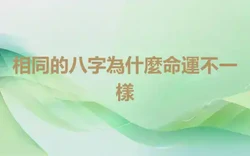 相同的八字為什麼命運不一樣