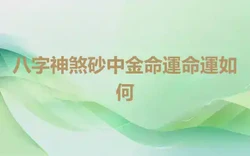 八字神煞砂中金命運命運如何