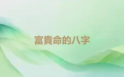 富貴命的八字